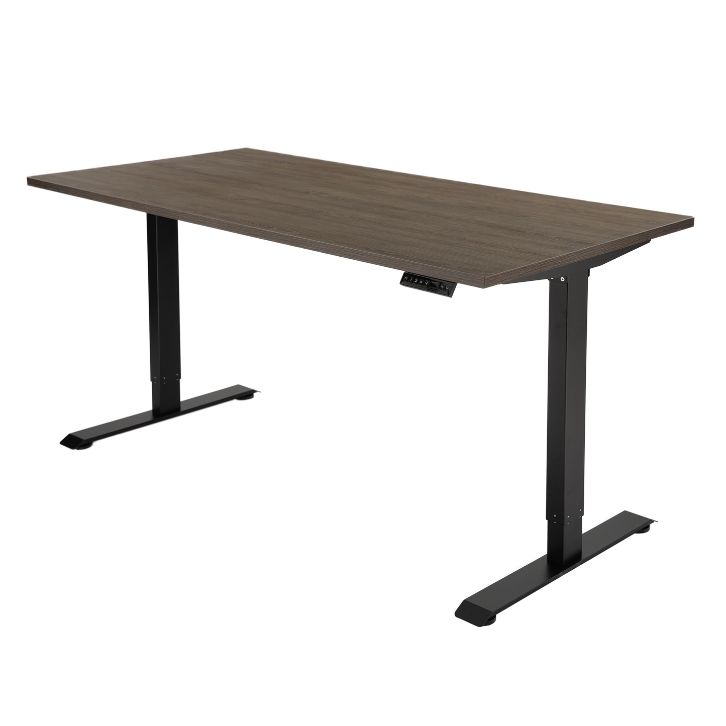 YOOS! Flow Workspace elektrisch verstelbaar bureau bruin eiken zwart frame