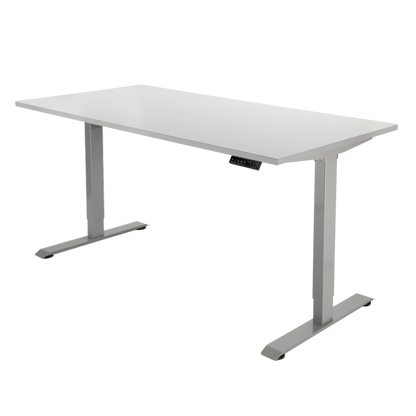 YOOS! Flow elektrisch verstelbaar bureau wit blad aluminium frame
