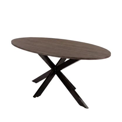 YOOS! vergadertafel bruin eiken zwart onderstel